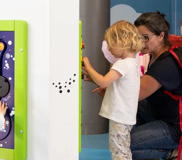this image shows a kids corner in a public space