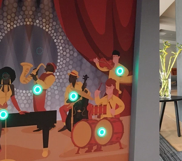 Ibis hotel kinderhoek met interactieve wand en spelcomputer