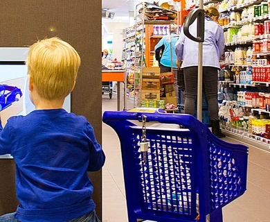 this image shows a kids corner in the AH supermarket