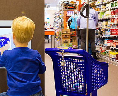 this image shows a kids corner in the AH supermarket