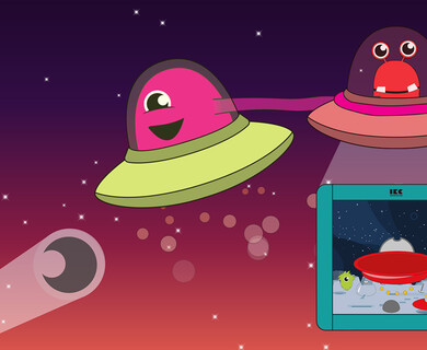 Op deze afbeelding staat software Galaxy explorers