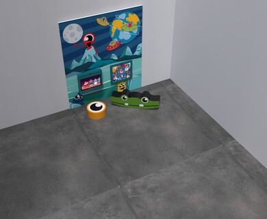 Op deze afbeelding staat een speelhoek Monster S 2 m²