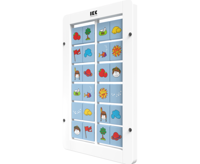 memory spel voor aan de wand met draaiende blokjes | IKC wandspel muurspel