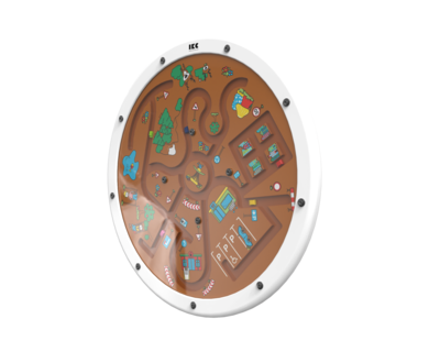 rond rijden met een auto door te draaien aan het speelwiel | IKC wandspellen