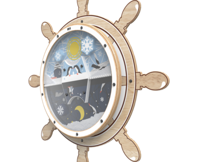 Een wandplaat met de uitstraling van een stuurwiel voor uw kinderhoek | IKC Speelsystemen