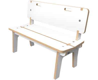 Wit houten bankje voor kinderen | IKC kindermeubels