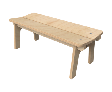 Houten bankje voor kinderen zonder rugleuning | IKC kindermeubels