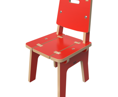 Rode houten stoel voor kinderen | IKC Kindermeubels