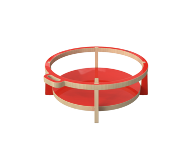 Houten krukje voor kinderen ontworpen voor ronde zachte zit elementen genaamd Soft Play | IKC Kindermeubels Softplay