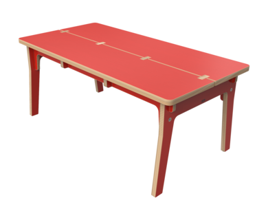 Houten tafel voor kinderen rood | IKC Kindermeubels