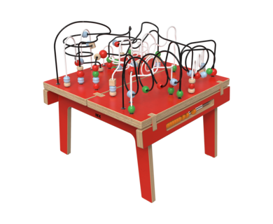 Rode houten kralentafel voor kinderen | IKC Kindermeubels