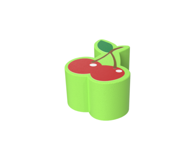 De Softplay Cherry is een handgemaakt zacht zitmeubel voor uw kinderhoek