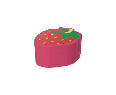 De Softplay Strawberry is een handgemaakt zacht zitmeubel voor uw kinderhoek
