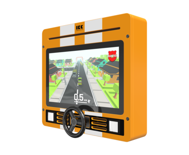 Interactief speelsysteem met auto race spel voor in de wachtkamer kinderhoek