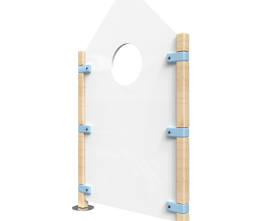 Hekwerk in de vorm van een huis voor kinderhoek | IKC Hekwerken