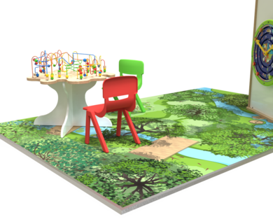 Voorbeeld van een design vinyl vloer voor een kinderhoek of speelruimte