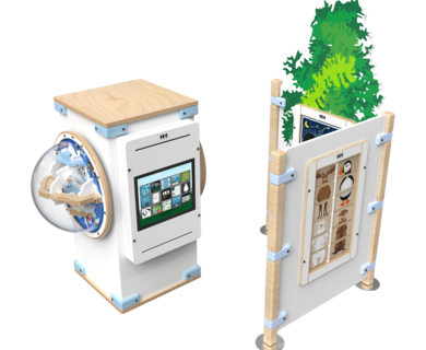 ingerichte kinderhoek met speelelementen 