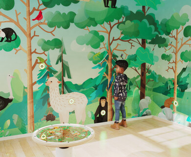 Interactieve muur met geluiden en touch knoppen