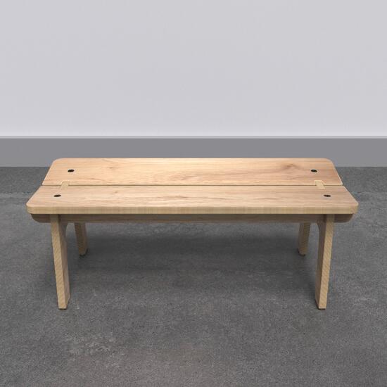 Op deze afbeelding ziet u de Buxus Bench wood uit de kindermeubel collectie Buxus