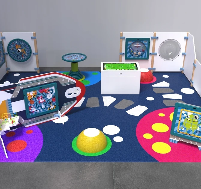 Op deze afbeelding staat een speelhoek Monster L 12 m²