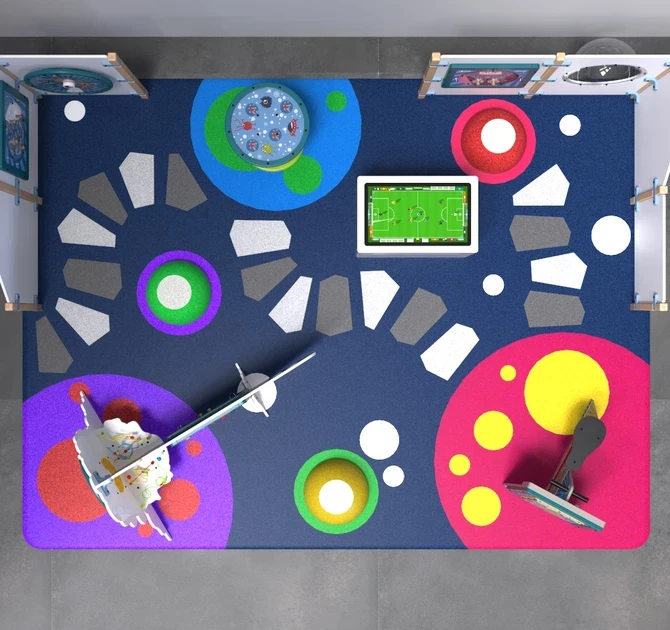 Op deze afbeelding staat een speelhoek Monster L 12 m²