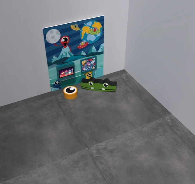 Op deze afbeelding staat een speelhoek Monster S 2 m²