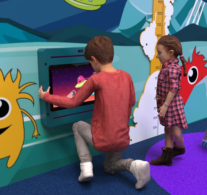 Op deze afbeelding staat een interactief speelsysteem Delta 21 inch Monster