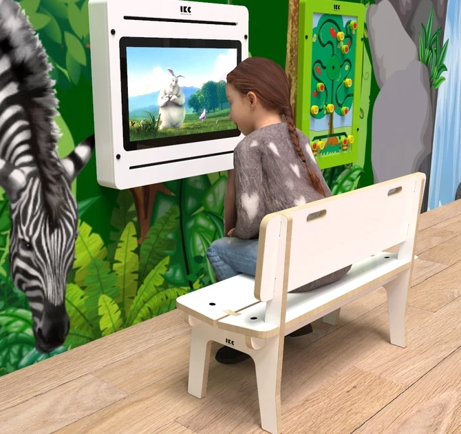 Op deze afbeelding ziet u kindermeubel buxus kinderbank hoog wit