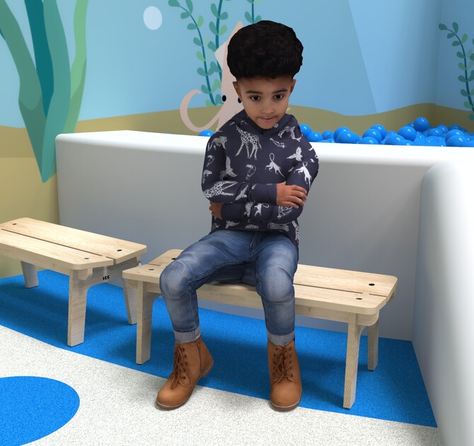 Op deze afbeelding ziet u kindermeubel buxus kinderbank hout