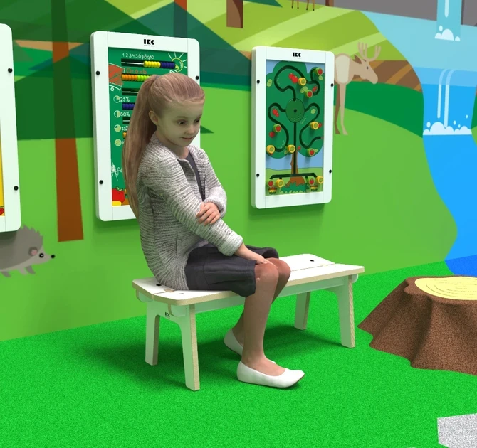 Op deze afbeelding ziet u kindermeubel buxus kinderbank wit