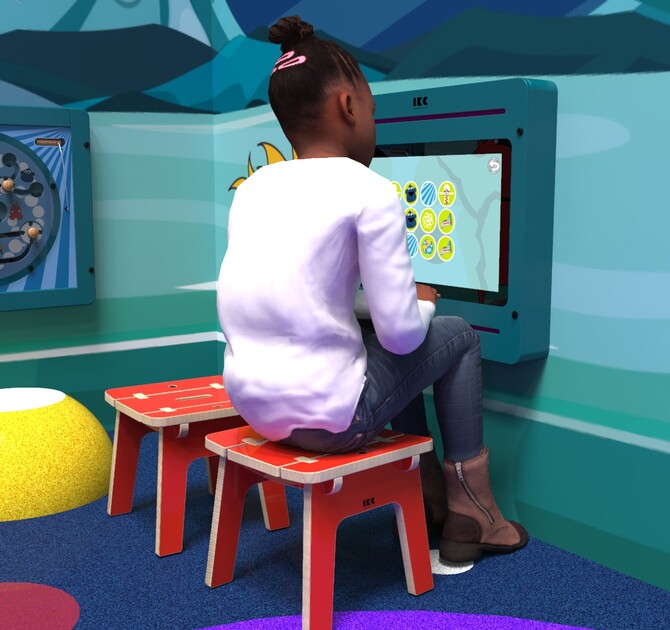 Op deze afbeelding ziet u kindermeubel buxus kinderkrukje rood