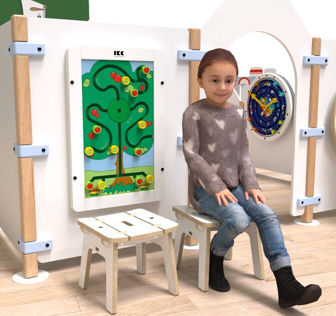 Op deze afbeelding ziet u kindermeubel buxus kinderkrukje wit