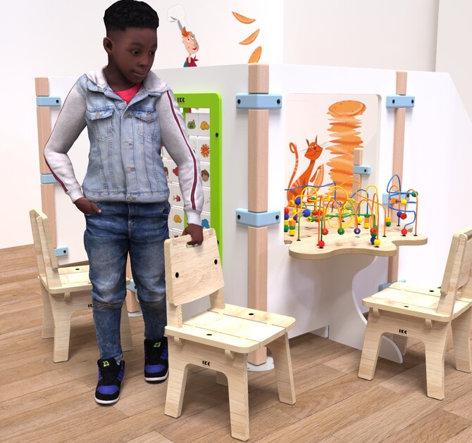 Op deze afbeelding ziet u kindermeubel buxus kinderstoel hout