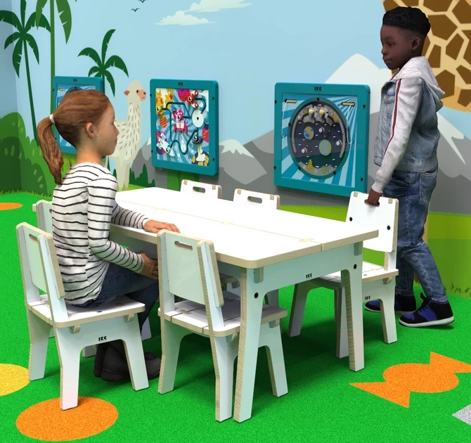 Op deze afbeelding ziet u kindermeubel buxus kindertafel wit