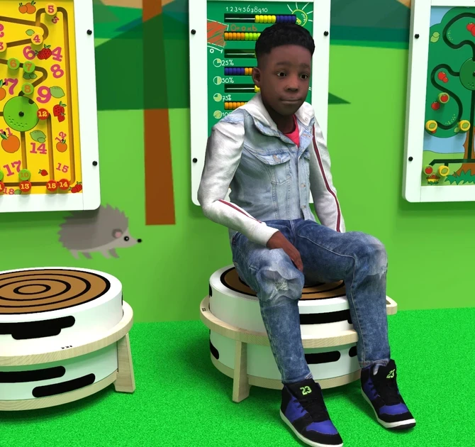 Op deze afbeelding ziet u kindermeubel softplaykruk hout