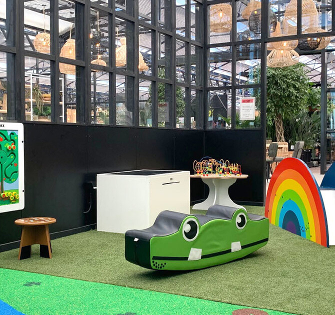 Kinderhoek als onderdeel van een tuincentrum