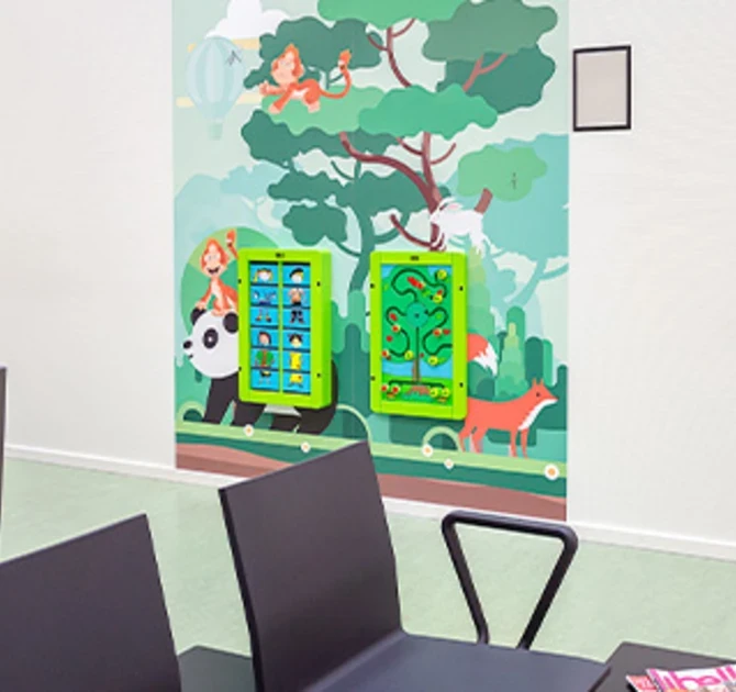 Op deze afbeelding staat een kinderhoek in een wachtkamer| IKC kinderhoeken
