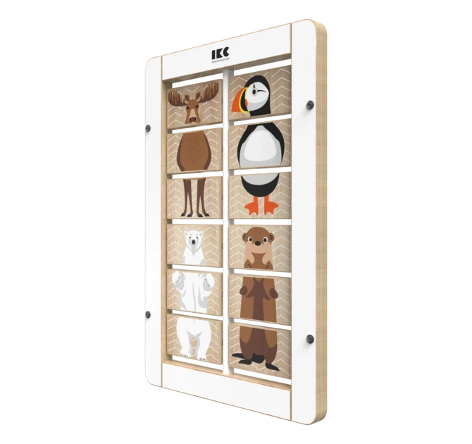 Op deze afbeelding staat wandspel Animal fusion uit de IKC wandspellen collectie