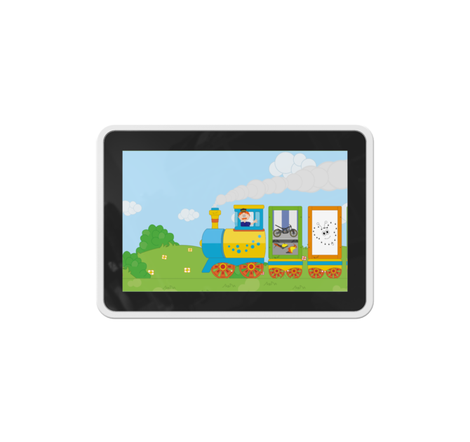 Op deze afbeelding staat een interactief speelsysteem Delta 10 inch