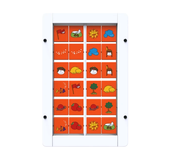 On this image you can see Memory wall games white with orange