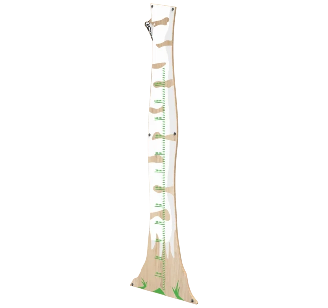 Een meetlat met een berkenhouten uitstraling voor uw kinderhoek | IKC speelsystemen