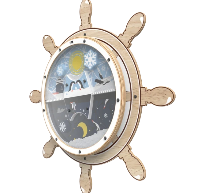 Een wandplaat met de uitstraling van een stuurwiel voor uw kinderhoek | IKC Speelsystemen