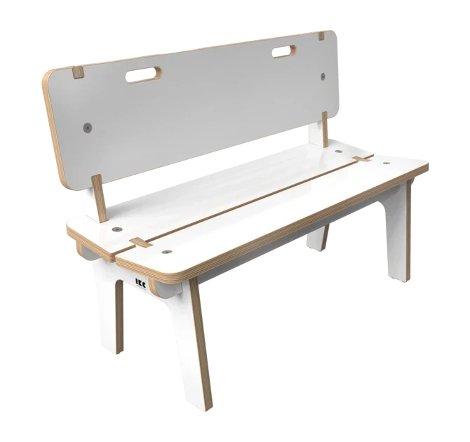 Wit houten bankje voor kinderen | IKC kindermeubels