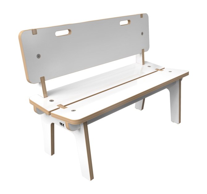 Wit houten bankje voor kinderen | IKC kindermeubels