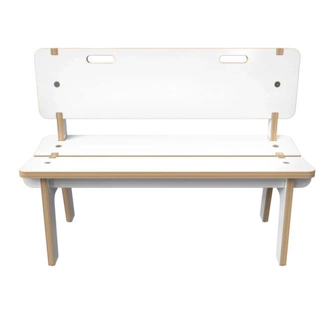 Wit houten bankje voor kinderen | IKC kindermeubels