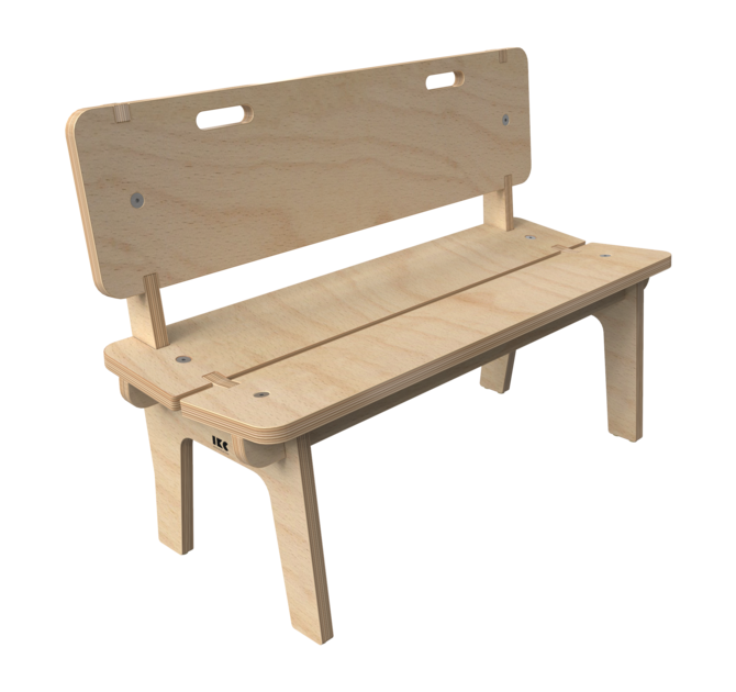 Houten bankje voor kinderen met rugleuning | IKC kindermeubels