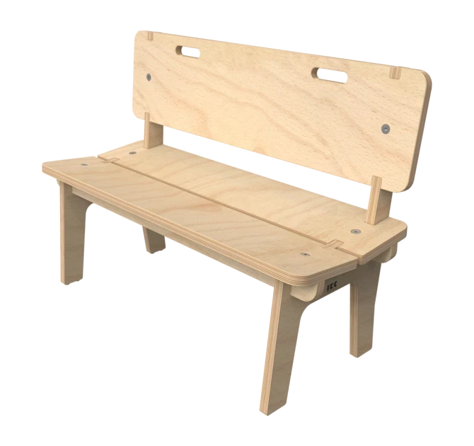 Houten bankje voor kinderen met rugleuning | IKC kindermeubels