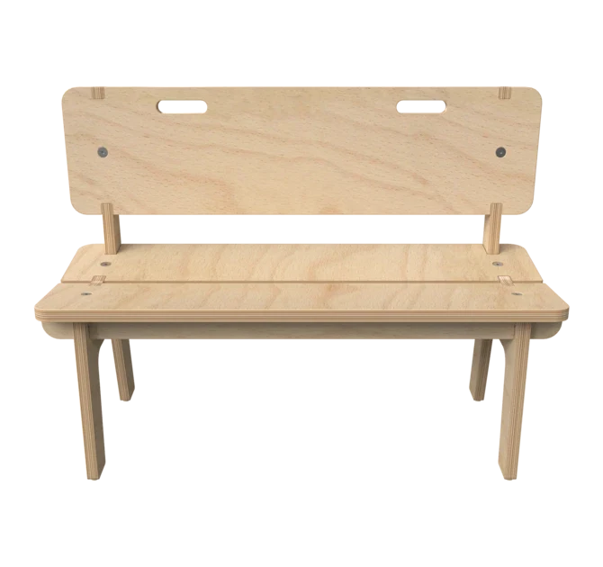 Houten bankje voor kinderen met rugleuning | IKC kindermeubels