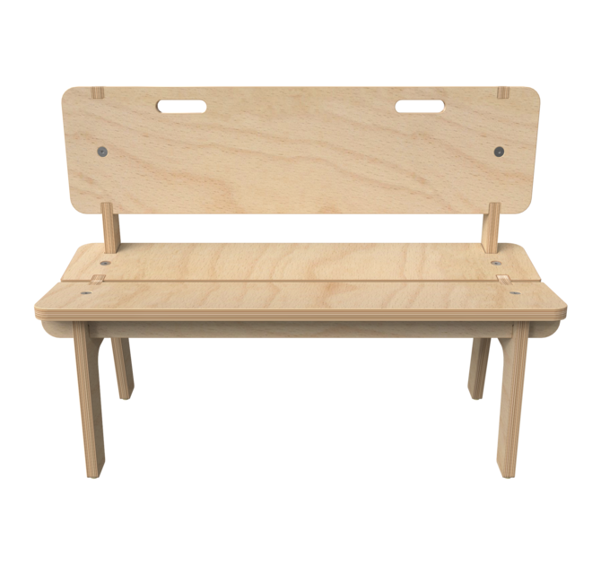 Houten bankje voor kinderen met rugleuning | IKC kindermeubels