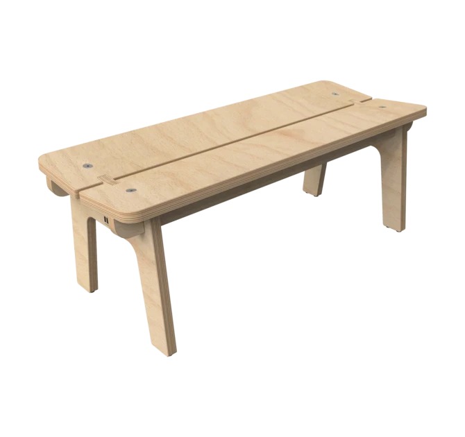 Houten bankje voor kinderen zonder rugleuning | IKC kindermeubels